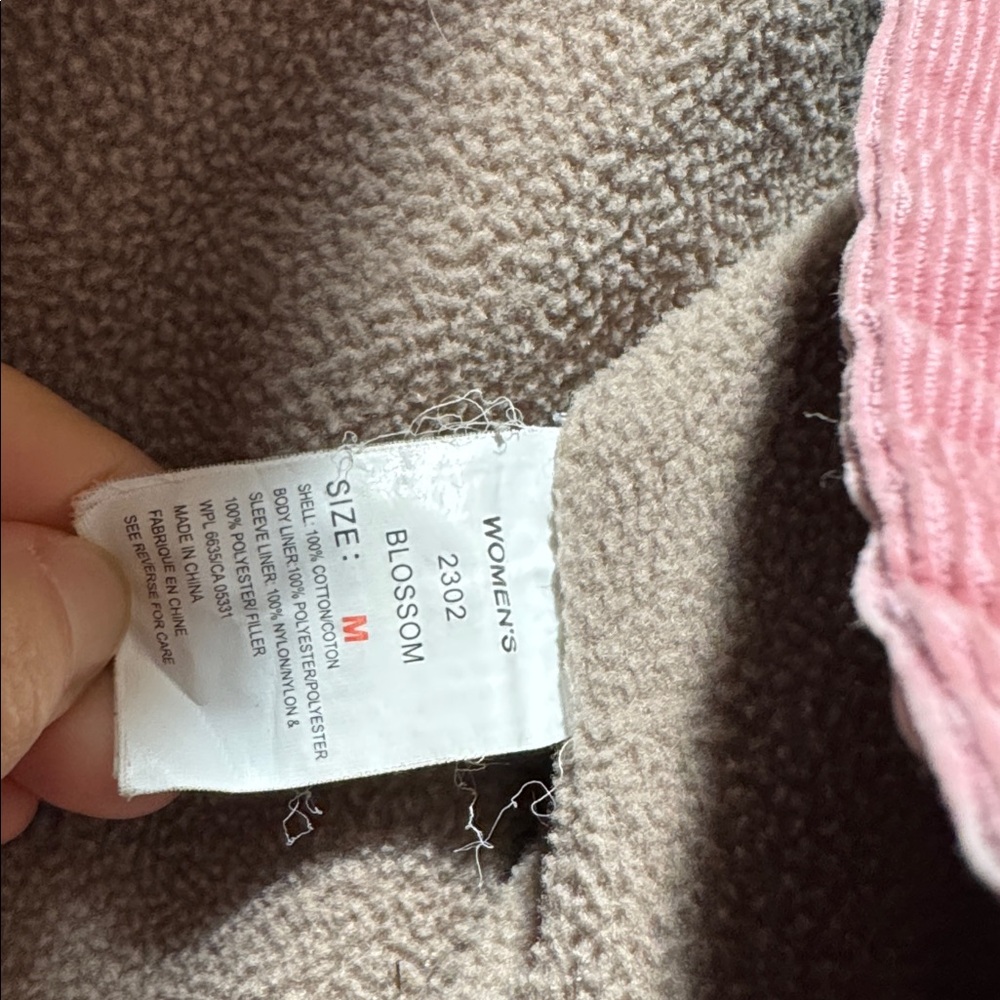 Woolrich Women's Dusty Rose Pink Fleece Lined Corduroy Snap Chore Barn Jacket - Picture 9 of 9